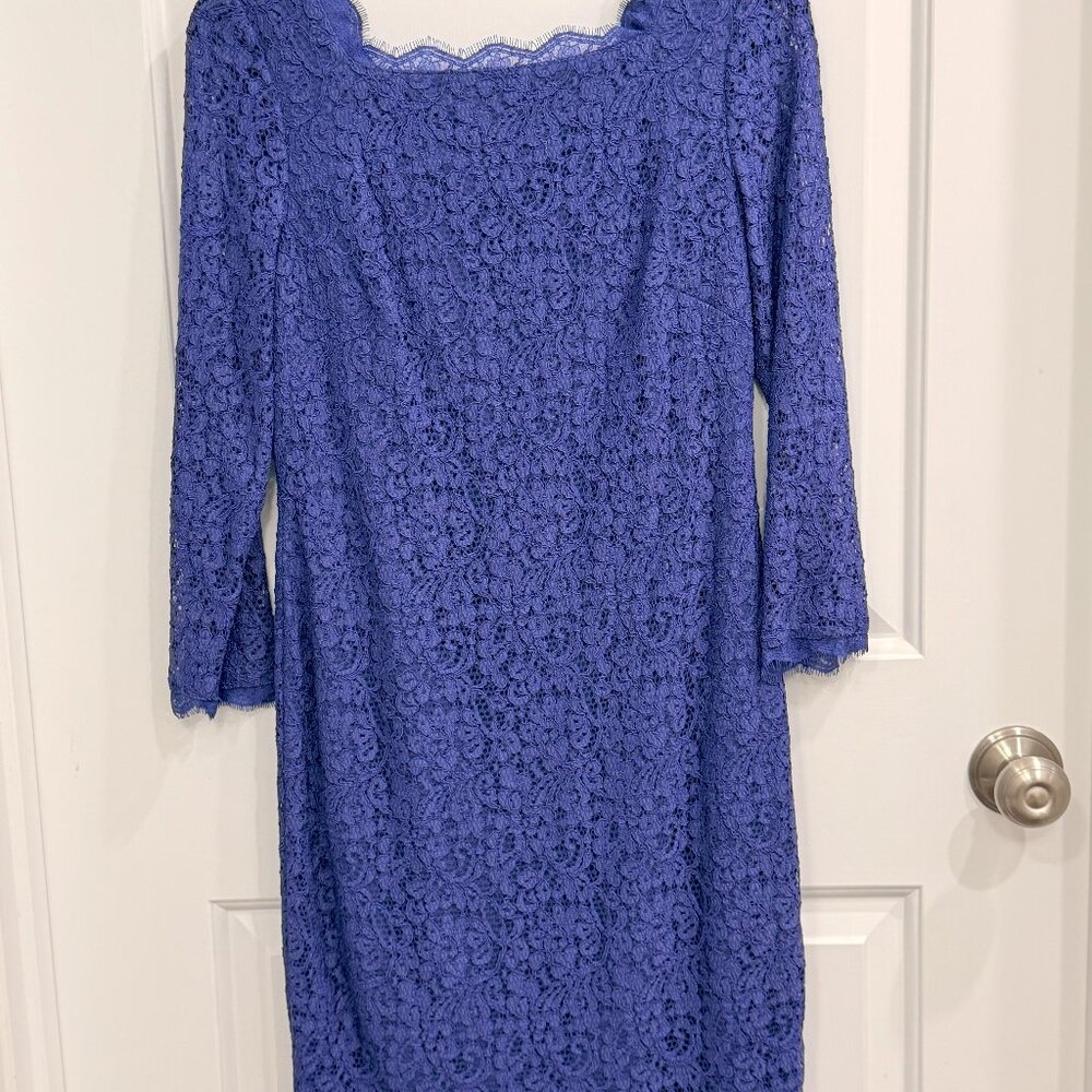 Lace Cocktail Dress, Periwinkle color.